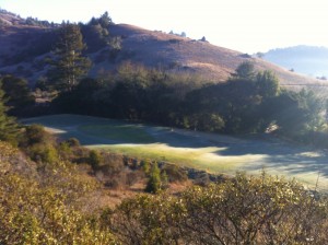 Sun hitting the golf course- By noon it was quite a warm day! 
