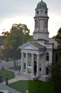 View of historic church from our Hotel room.