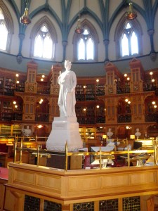 The impressive library in the Parliament building. http://www.parliamenthill.gc.ca/