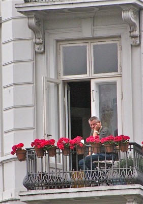 Copenhagen - Man sitting on Balcony 